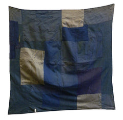 An Indigo Dyed Cotton Boro Furoshiki: Well-Used and Very Patched