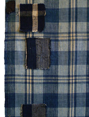 A Beautifully Patched Plaid Boro Length: Hand Spun Cottons
