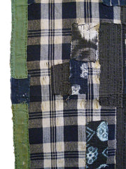 A Length of Densely Patched Plaid Cotton: Threadbare Areas