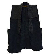 An Indigo Dyed Cotton Work Vest from Northern Japan: Sashiko Stitched Gussets