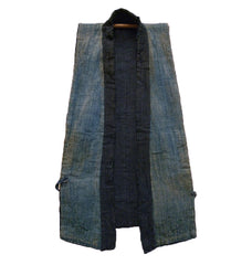 An Indigo Dyed Vest or Back Protector: Hand Spun Cotton
