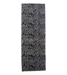 A Length of Richly Toned Indigo Dyed Katazome Cotton: Clematis