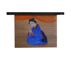 A Small Hand Painted Ema: Devout Woman