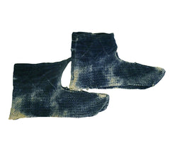 A Well-Worn Pair of Foot Covers: Sashiko Stitched Indigo Dyed Cotton