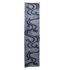 A Length of Indigo Dyed Cotton Shibori: Wave Design