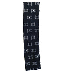 A Length of Hand Woven Kasuri Cotton: Traditional Well Crib Pattern