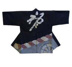 A Small Happi Showing Genji-guruma: Repurposed Cloth