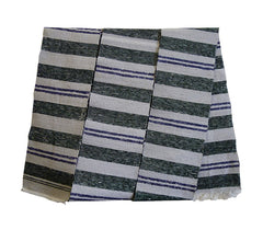 A White, Green and Purple Sakiori Obi: Rag Weave