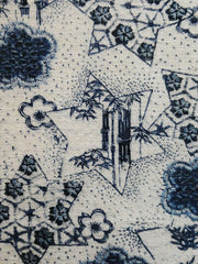 A Length of Jishiro Narumi Kongata: Delicately Patterned Stenciled Cloth