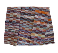 A Checkboard Sakiori Obi: Variegated Rag Weft
