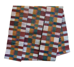 A Checked Sakiori Obi: Thickly Woven