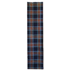 An Intricate Plaid Cotton Length: Safflower and Indigo Dyes