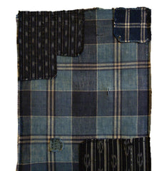 A Length of Large Scale Plaid Cotton: Patched Boro Cloth