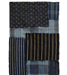 A Beautifully Patched Length of Hand Woven Boro Cotton: Large Plaid