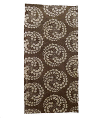 A Length of Hand Spun Hand Woven Cotton: Brown Toned Wisteria Roundels
