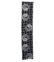 A Length of Boldly Patterned Black Dyed Cotton: Wisteria