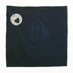An Indigo Dyed Cotton Furoshiki: Katazome Family Crest