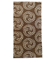 A Length of Brown Colored Katazome: Wisteria Roundels on Hand Spun Cotton