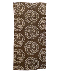 A Length of Brown Toned Katazome: Wisteria Roundels and Hand Spun Cotton
