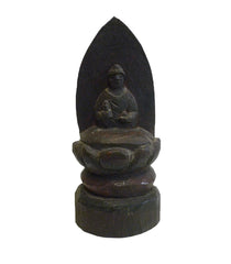 A Folk or Rustic Wood Carving: Seated Buddha