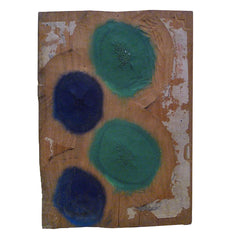 A Hand Carved Wood Block: Stained Pigment