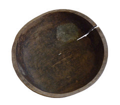 A Hand Hewn Repaired Wooden Korean Bowl: Beautiful Patched Repair