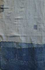 A Beautifully Subtle Length of Indigo Dyed Boro Cotton: Repairs