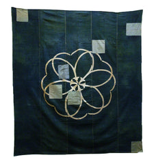 A Very Large Resist Dyed Boro Furoshiki: Over Dyed Cotton