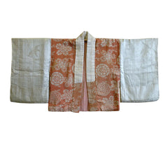 A Safflower Dyed Itajime Silk Han Juban: Two Patterns