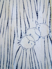 A Length of Blue on White Yanagi Shibori: Circles and Willow Branches