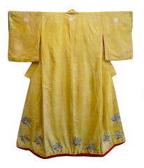 A Stunning Yellow Silk Kimono: Fully Lined in Safflower Dyed Cloth