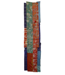 A Fragment from a 19th Century Yose Juban: Fly Weight Colored Silks