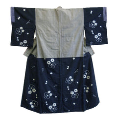 A Heavy Shibori Dyed Juban: Under Kimono with Cotton Velour Details