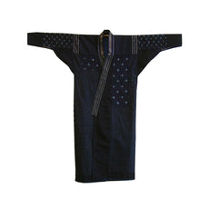 An Indigo Dyed Piece Constructed Work Kimono: Beautifully Unsymmetrical