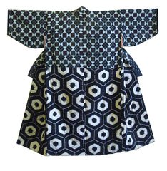 A Kasuri and Shibori Sashiko Stitched Under-Kimono: Layers