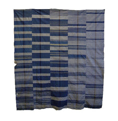 A Large, Five Panel Zanshi ori Futon Cover: Indigo Dyed Cotton