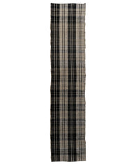 A Length of Warm Off-White and Indigo Zanshi ori: Leftover Yarns