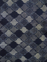 A Length of Kasuri Dyed Cotton: Elaborate Stylized Pine Bark Motif