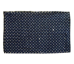 A Stitched Indigo Dyed Cotton Zokin: Dust Rag