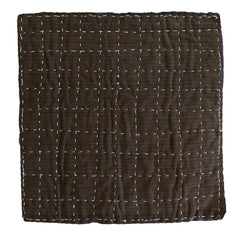 A Square Zokin: Sashiko Stitching and Deep Brown Tone