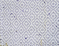 A Sashiko Stitched Zokin: Persimmon Flower Pattern