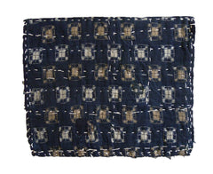 A Sashiko Stitched Zokin: Subtly Mended Kasuri or Ikat