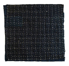 A Large Sashiko Stitched Zokin: Patched Grid
