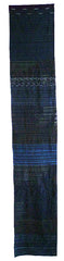 One Panel of Indigo Dyed Zanshi-ori: Leftover Threads and Some Kasuri