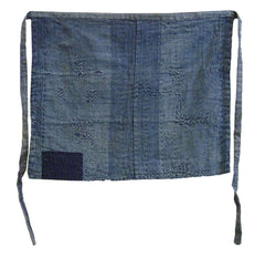 A Layered Indigo Dyed Cotton Boro Apron: Mending Stitches  and Patch
