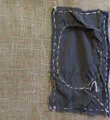 A Length of Rustic Hemp Cloth: Three Cotton Patches